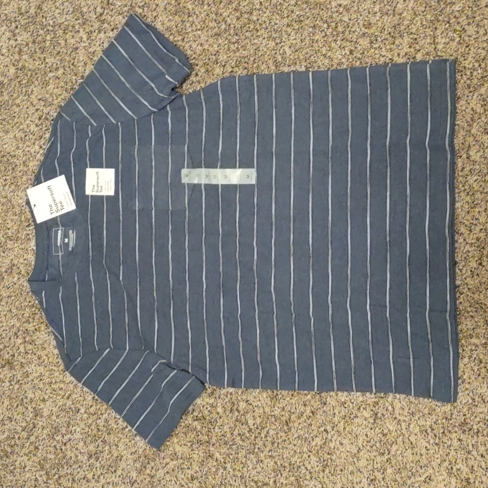 Sonoma Men's Super Soft Tee Shirt Blue Stripe Sz M NWT